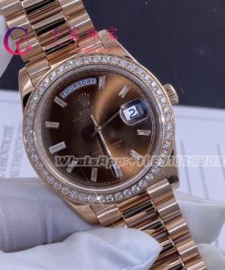 Rolex Day-Date 40mm Oyster M228345RBR Rose Gold Brown Dial
