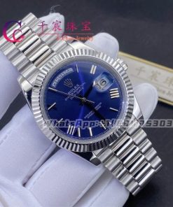Rolex Day-Date 40mm Watch 18K White Gold Blue Dial M228239-0007