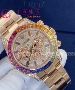 Rolex Daytona Rainbow Custom Diamonds Rose Gold 116595rbow