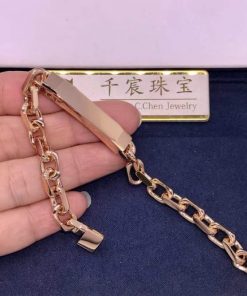 Tiffany 1837? Makers Narrow Chain Bracelet In 18k Rose Gold