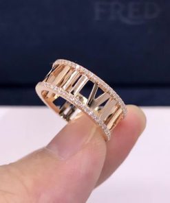 Tiffany Atlas Open Ring 18K Rose Gold And Diamonds