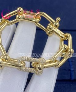 Tiffany HardWear Large Link Bracelet In Yellow Gold With Diamonds 70353180