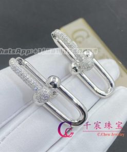 Tiffany HardWear Large Link Earrings White Gold with Pav?? Diamonds 70353148