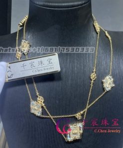 Buccellati Opera Tulle Necklace in Yellow Gold Set with Turquoise JAUNEC018026