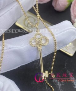 Tiffany Keys Crown Key in Yellow Gold with Diamonds