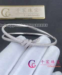 Tiffany Knot Double Row Bracelet in White Gold with Diamonds 70300516