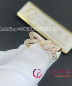 Tiffany Knot Double Row Ring in Rose Gold with Diamonds 70303256
