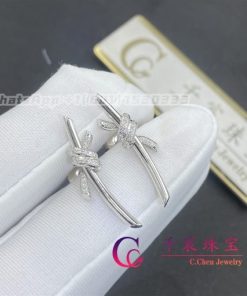 Tiffany Knot Earrings in White Gold with Diamonds 70300427