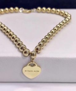Tiffany Return to Tiffany? Heart Tag Bead Bracelet in Yellow Gold 60128929