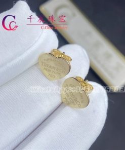 Tiffany Return To Tiffany? Heart Tag Stud Earrings In Yellow Gold, Mini 60011257