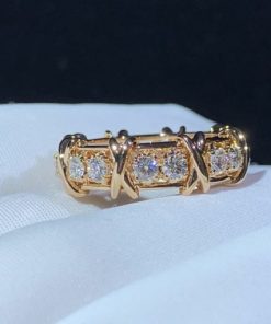 Tiffany Schlumberger? Sixteen Stone Ring Rose Gold and Platinum with Diamonds 60142140