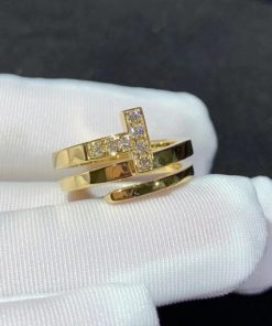 Tiffany T Diamond Square Wrap Ring in 18k Gold
