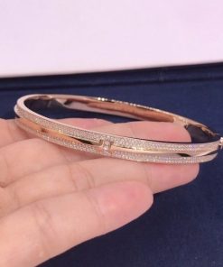 Tiffany T Pav?? Diamond Hinged Bangle in 18k Rose Gold 60153440
