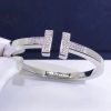 Tiffany T Pav?? Diamond Square Bracelet in 18k White Gold 60010797