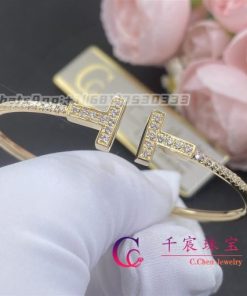 Tiffany T Pav?? Diamond Wire Bangle in Yellow Gold 73588235