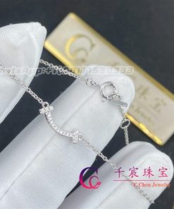 Tiffany T Smile Bracelet in White Gold with Diamonds 62994797
