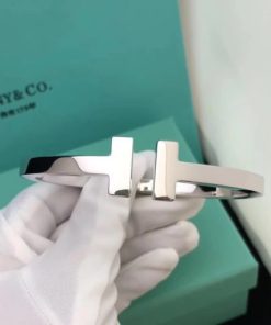 Tiffany T Square Bracelet in 18k White Gold 60010729