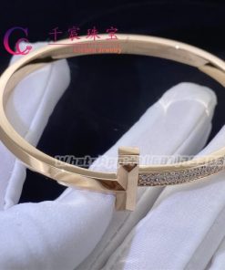 Tiffany T T1 Hinged Bangle in Rose Gold Wide 67792831
