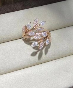 Tiffany Victoria? Diamond Vine Bypass Ring in 18k Rose Gold 68384141