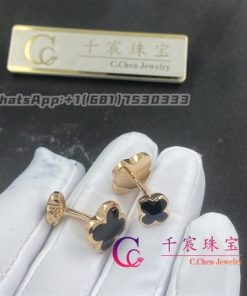 Van Cleef & Arpels Alhambra cufflinks rose gold Onyx