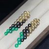 Van Cleef Arpels Bouton D??or Earrings Chrysoprase, Diamond, Onyx VCARO77200