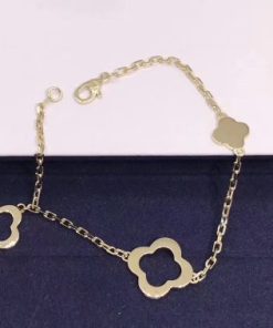 Van Cleef Arpels Byzantine Alhambra Bracelet 3 Motifs Yellow Gold VCARD39600
