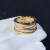 Bulgari B.zero1 Black Ceramic and Rose Gold four-band Ring 345846