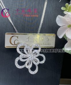 Van Cleef & Arpels Flowerlace Clip And Pendant White Gold Diamond VCARP0I300