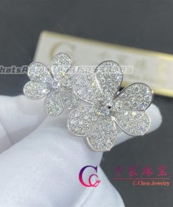 Van Cleef Arpels Frivole Between the Finger Ring White Gold Diamond VCARB67500