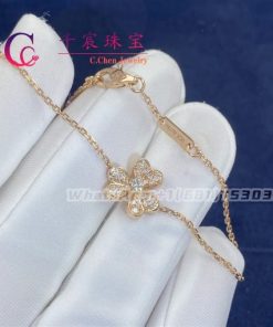 Van Cleef & Arpels Frivole Bracelet Mini Model Rose Gold And Diamond VCARP7RD00