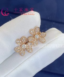 Van Cleef & Arpels Frivole Earrings Mini Model Rose Gold And Diamond VCARP7RJ00