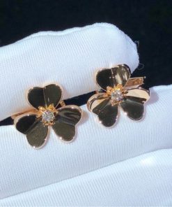 Van Cleef & Arpels Frivole Earrings Small Model Rose Gold And Diamond