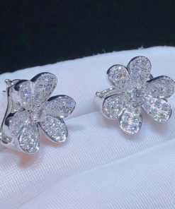 Van Cleef & Arpels Frivole Earrings Small Model White Gold And Diamond VCARB65800