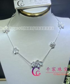 Van Cleef Arpels Frivole Necklace 9 Flowers White Gold, Diamond VCARN25400