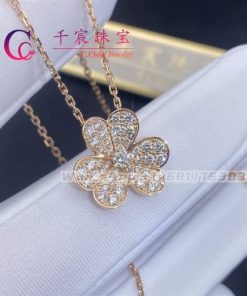 Van Cleef & Arpels Frivole Pendant Small Model Rose Gold Diamond VCARP7RL00