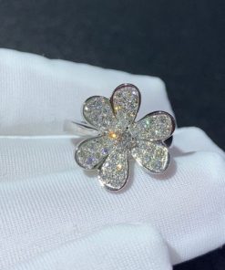 Van Cleef Arpels Frivole Ring 1 Flower White Gold Diamond VCARD31600