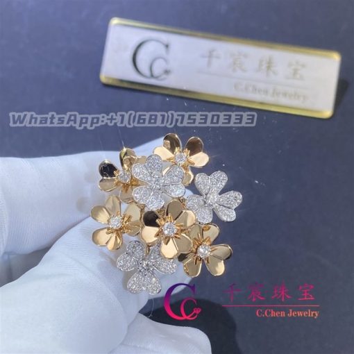 Van Cleef & Arpels Frivole ring, 8 flowers 18K rose gold, Diamond VCARPFIQ00