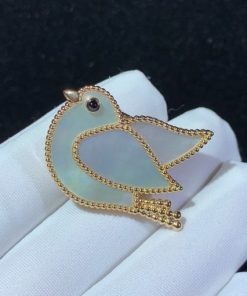 Van Cleef Arpels Lucky Animals Dove Clip Mother-of-pearl Onyx VCARP2AR00