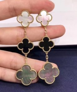 Van Cleef & Arpels Magic Alhambra Earrings 3 Motifs Mother-of-pearl Onyx VCARD79000