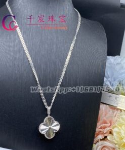 Van Cleef & Arpels Magic Alhambra Long Necklace Guilloch?? White Gold