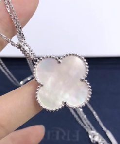 Van Cleef & Arpels Magic Alhambra Long Necklace White Gold Mother-Of-Pearl Necklace