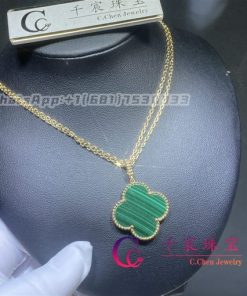 Van Cleef & Arpels Magic Alhambra Long Necklace Yellow Gold Malachite VCARO3MG00
