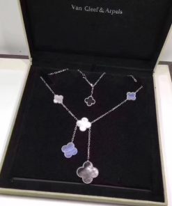 Van Cleef & Arpels Magic Alhambra Necklace 6 Motifs Chalcedony And Mother-Of-Pearl VCARN18900