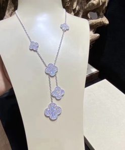 Van Cleef Arpels Magic Alhambra Necklace 6 Motifs White Gold Diamond VCARN9MP00