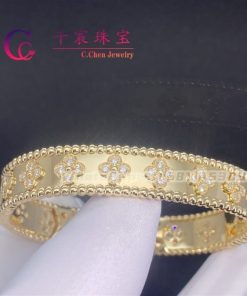 Van Cleef & Arpels Perl??e Clovers Bracelet Small Model Yellow Gold Diamond VCARP3O100
