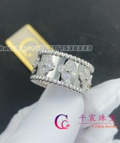 Van Cleef & Arpels Perl??e Clovers Rings White Gold And Diamonds VCARO9LP00