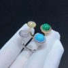 Van Cleef Arpels Perl??e Couleurs Between the Finger Ring White Gold Turquoise VCARO9SW00