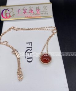 Van Cleef & Arpels Perl??e Couleurs Pendant Rose Gold Carnelian VCARP4DO00