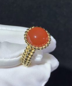 Van Cleef & Arpels Perl??e Couleurs Ring Carnelian And Yellow Gold