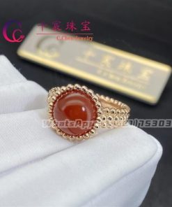 Van Cleef & Arpels Perl??e Couleurs Ring Rose Gold Carnelian VCARP4DR00